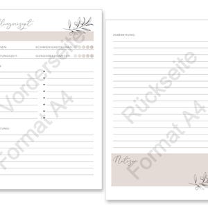 Rezeptordner personalisiert "Elena", Rezepte, Ordner A5 oder A4, Geschenk, beste Freundin, Geburtstag, Weihnachtsgeschenk, Leinen, Beige bild 7
