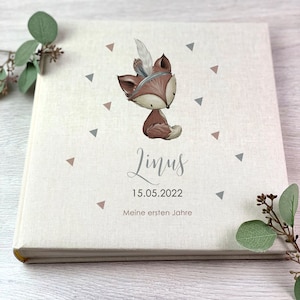 Fotoalbum, Personalisiert, Baby, Kind, Erinnerungsalbum, Mädchen, Junge, Geschenk, Beige Bild 3