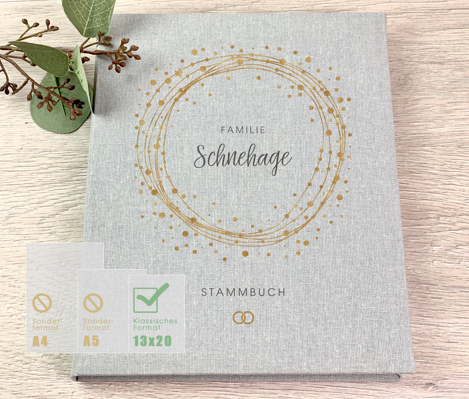 Family Book Classic Format Family Record Book Grey Etsy