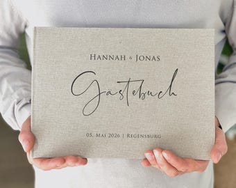 Guest book, wedding guest book, wedding, linen, personalized, customizable, simple