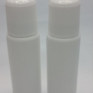 50g Refill White Talcum powder bottles (HDPE Plastic) with screw top & cover - pack of 2 and 5