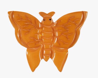 Vintage 1930's Bakelite Brooch - Bakelite Butterfly Brooch - Insect - Bug - Figural - Costume Jewelry - Collectible - Rare