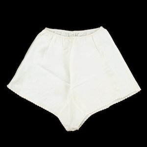 Vintage 1930&#39;s Rayon Tap Shorts - Panties Lingerie - Embroidered Flower Print - Floral Pattern - Scallop Trim - Elastic Waist - Small
