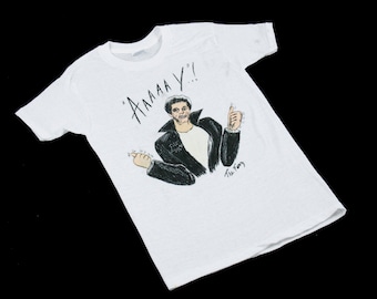 Vintage 1970s Hand Drawn T-Shirt - The Fonz - Happy Days - Paper Thin - Folk Art - Extra Small XS