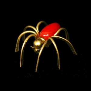 Vintage Bakelite Spider Brooch Art Deco 1930's - Spider Jewelry Red Bakelite