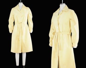 Vintage 1970's Ultrasuede Dress - Butter Yellow Shirt Dress - Collar - Button Front - Long Sleeve - Halston Inspired - Medium Large
