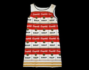 Vintage 1960s Souper Dress - Campbells Soup Cans - Andy Warhol - Paper Dress - Museum Quality - Rare Vintage