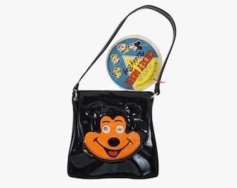 Vintage 1950s Mickey Mouse Purse - Walt Disney - Childs Bag - Novelty Purse - Top Handle - Original Tag - Deadstock
