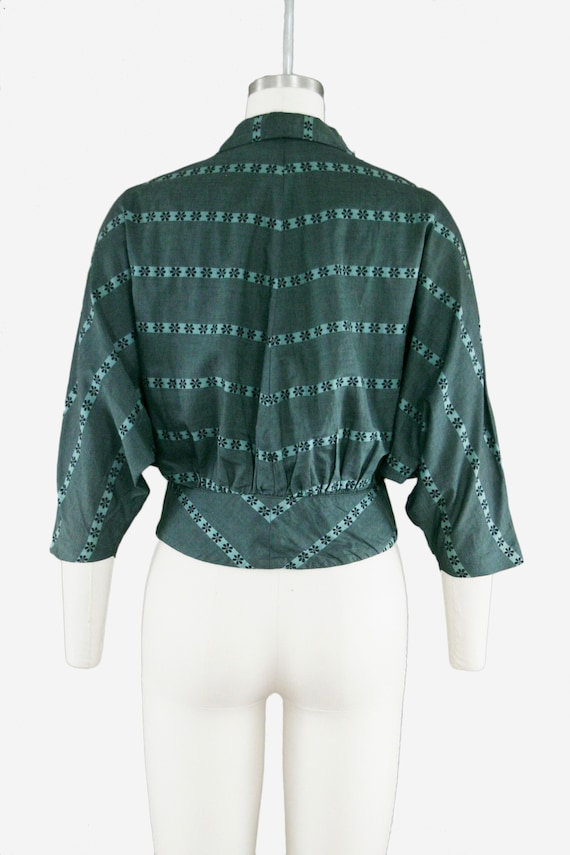 Vintage 1940's Collar Blouse - Button Front - Dol… - image 3