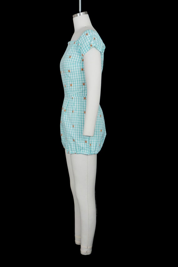 Vintage 1950s Romper & Skirt Set - Blue Gingham -… - image 4