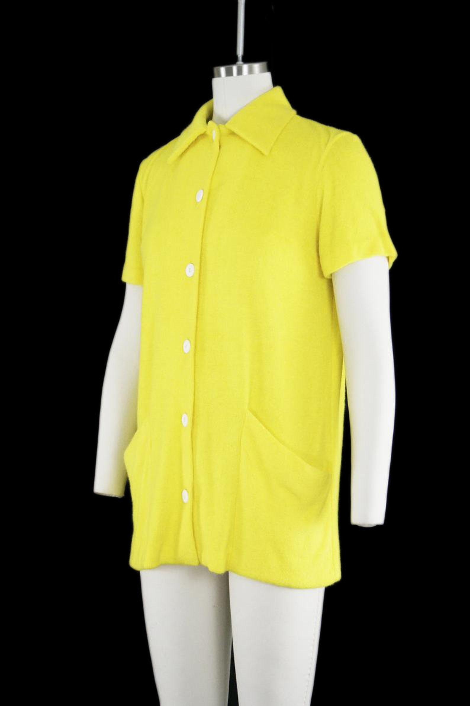 Vintage yellow mini 1960s button up Catalina Terry Cloth Cover Up, £100.86