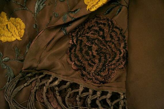 Vintage 1920s Hand Embroidered Piano Shawl Dress … - image 7