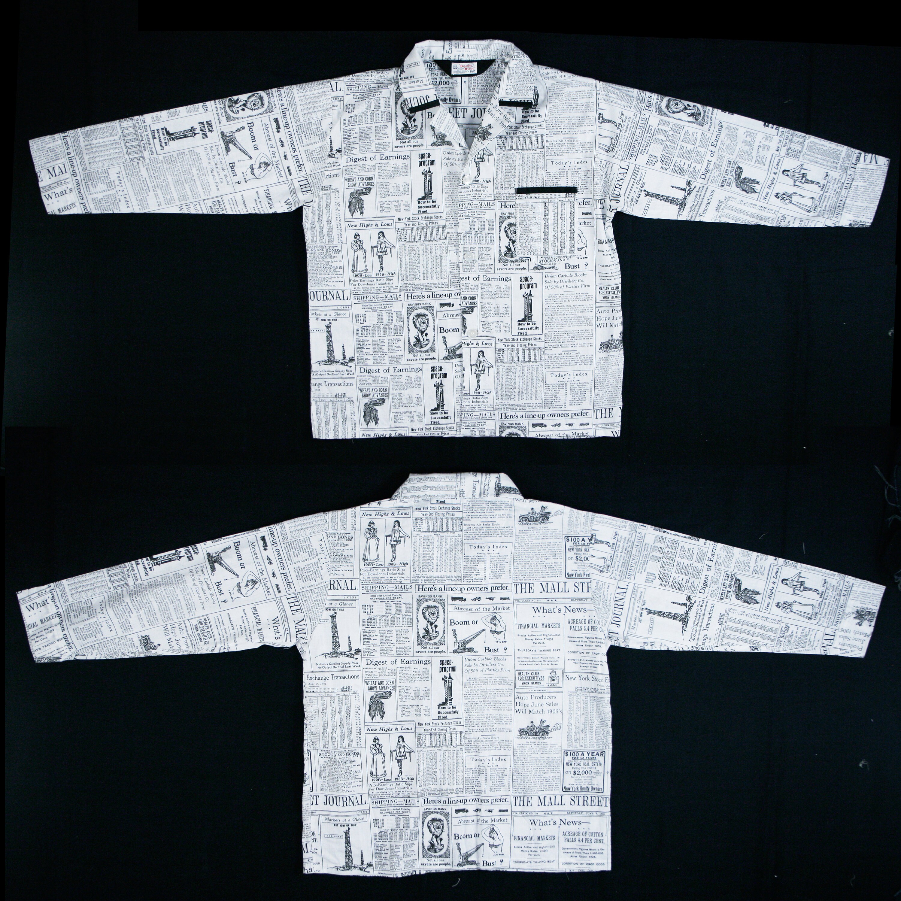 Vintage 1950's Mens Button Down Pajama Set Newspaper - Etsy