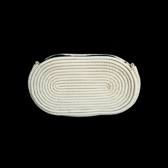 Vintage 1940s Telephone Cord Clutch - White - Larg
