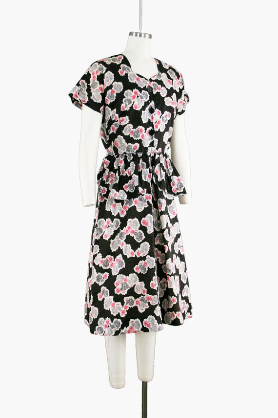 Vintage 1940s Rooster Novelty Print Dress - Chick… - image 1