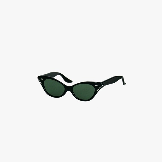 Vintage 1950's Cat Eye Sunglasses - Black - Rhines