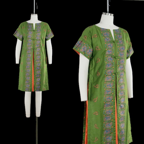 Vintage 1960's Waltah Clarke Dress - Olive Green -