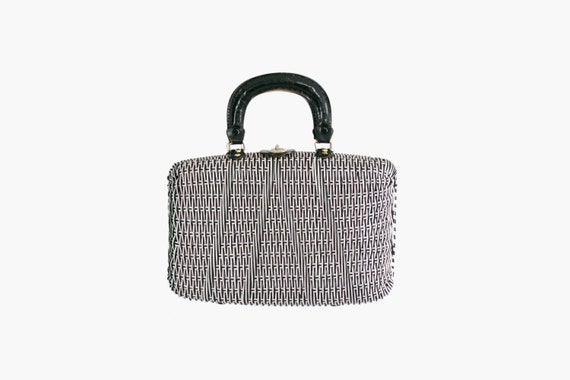 black wicker purse