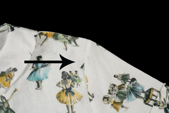 Vintage 1950s Ballerina Novelty Print Blouse - De… - image 8