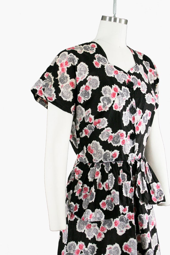 Vintage 1940s Rooster Novelty Print Dress - Chick… - image 5