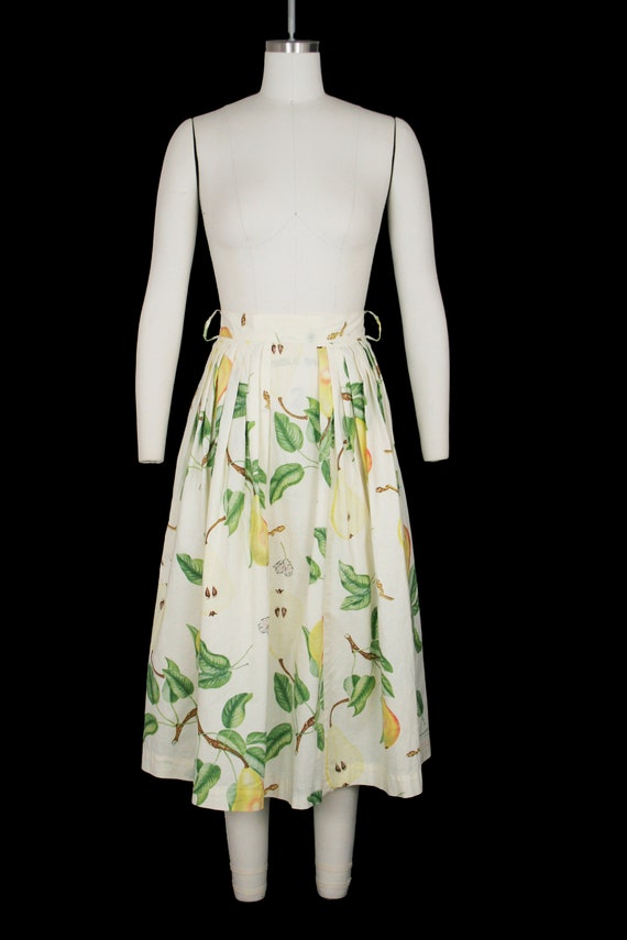 Vintage 1950s Pear Print Skirt - Fruit Novelty Pa… - image 2