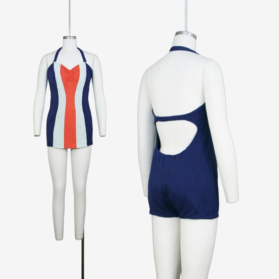 Vintage 1940s Jantzen Swimsuit - Color Block - One