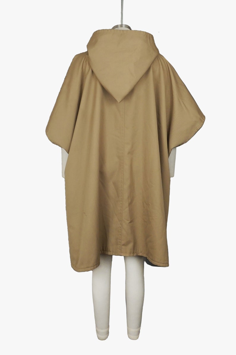 Vintage 1960s Bonnie Cashin Cape Pointed Hood Camel Wool Avant Garde High Fashion Statement Poncho Brass Small Medium Large image 2