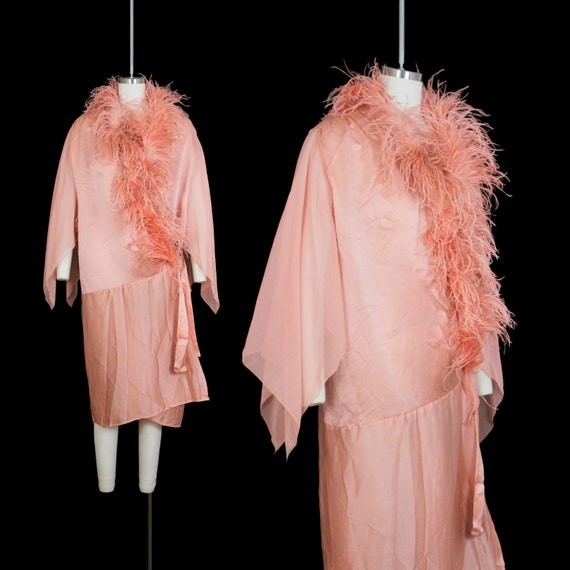 RARE Vintage 1920s Ostrich Feather Robe - Silk - P