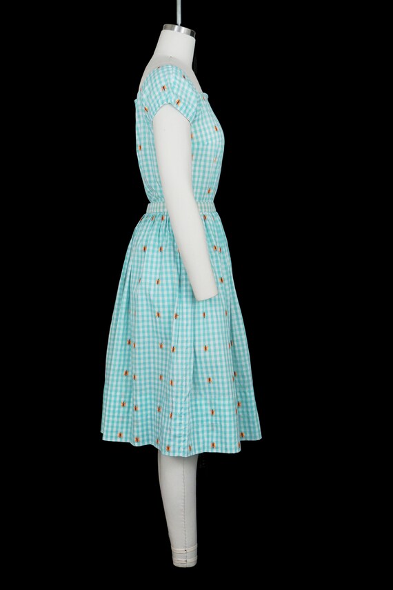 Vintage 1950s Romper & Skirt Set - Blue Gingham -… - image 7