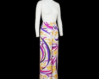 Pantalones Pucci vintage de los años 60 - Seda - Rococó - Cintura alta - Psicodélicos - Diseñador de moda - Extra pequeño - Pequeño
