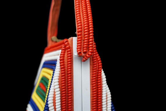 Vintage 1940s Multi. Color Telephone Cord Purse -… - image 4