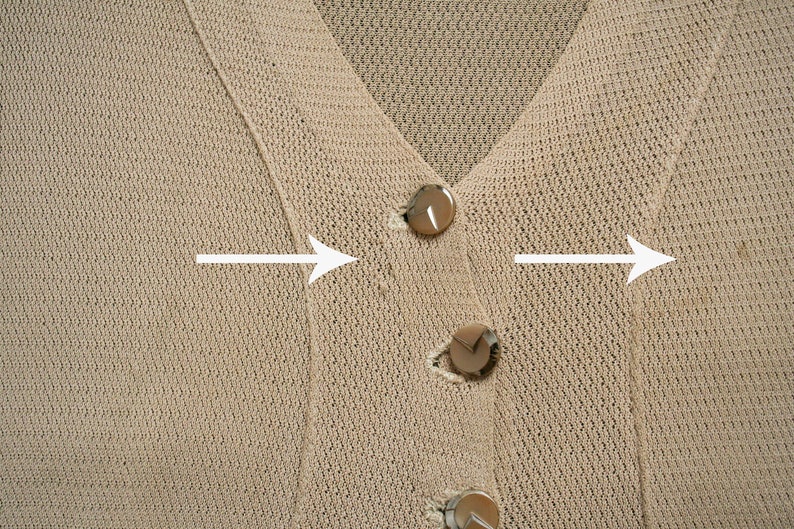 Vintage 1940s Knitwear Skirt Set Short Sleeve Beige Small Blouse Minimal Delicate Knit Suit Deco Button Front