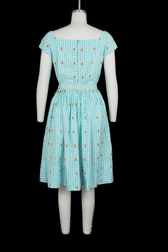 Vintage 1950s Romper & Skirt Set - Blue Gingham -… - image 8