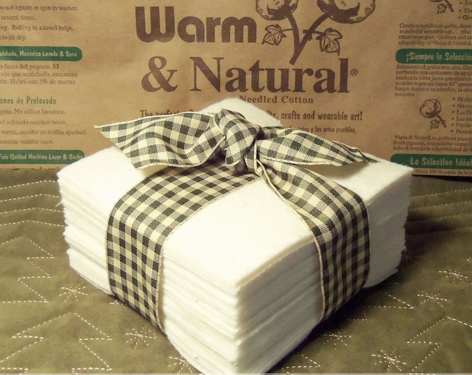 48 10 Batting Squares Precut Warm & Natural, Nonmicrowave Soup Bowl Cozies, Quiltasyougo