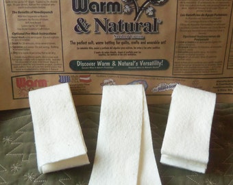 20 – 2.5” x 90” Batting Strips (50 yds) Jelly Roll Rug Warm & Natural – Die Cut