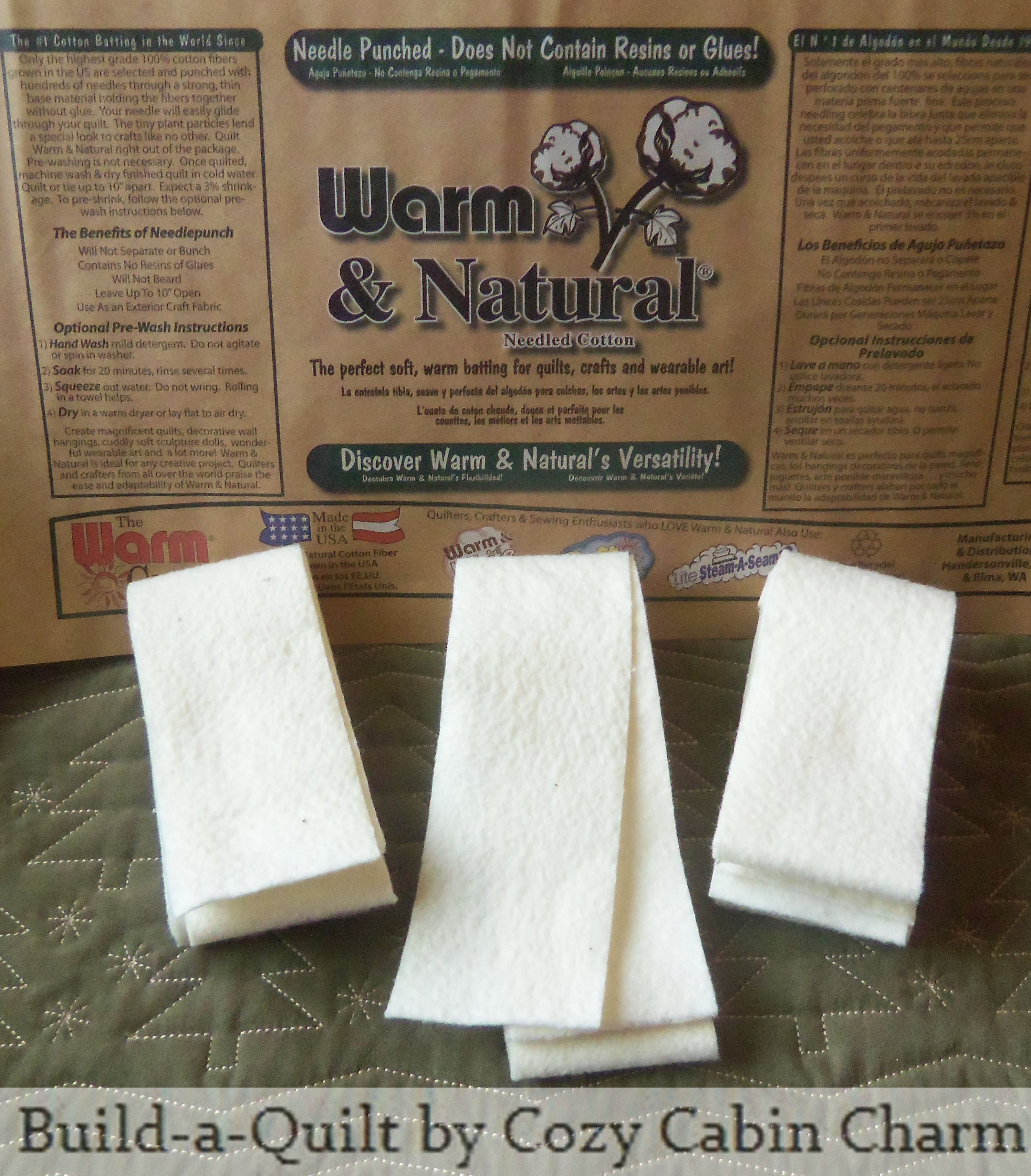 20 2.5 X 90 Batting Strips 50 Yds Jelly Roll Rug Warm & Natural Die Cut