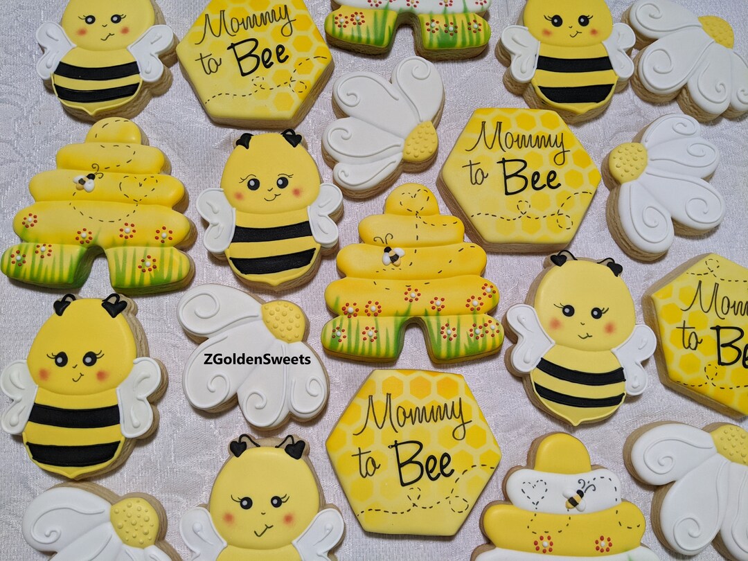 24 Mommy to Bee Baby Shower Decorated Cookies Honey Bee Etsy