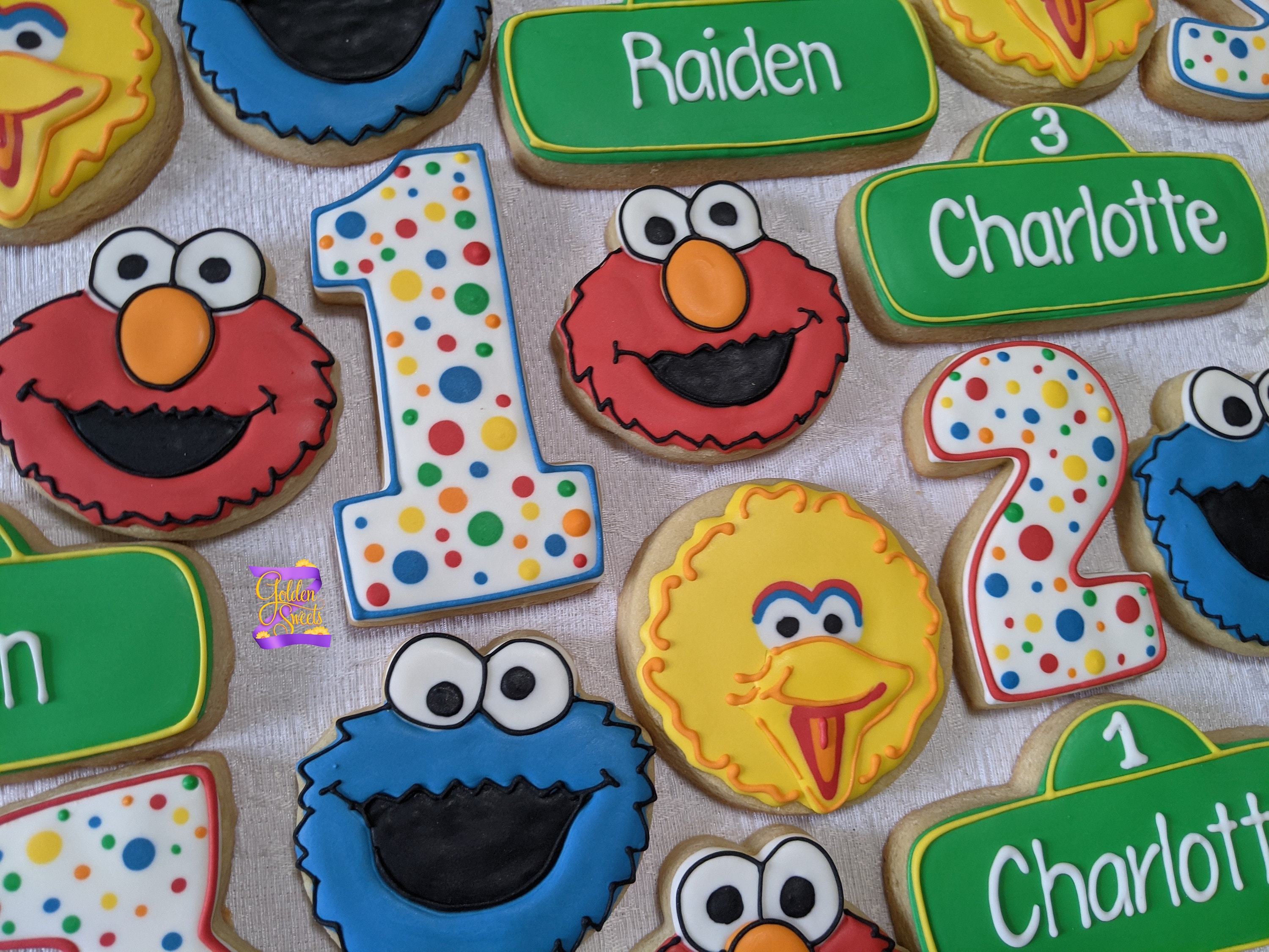 Kids Characters First Second Third Birthday Celebration 24 cookies, c…