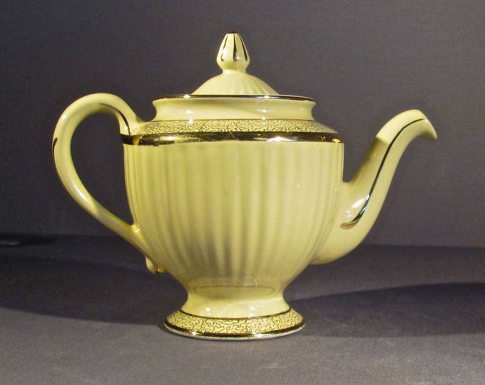 Hall USA Teapot in the Los Angeles Pattern Yellow Gold Etsy
