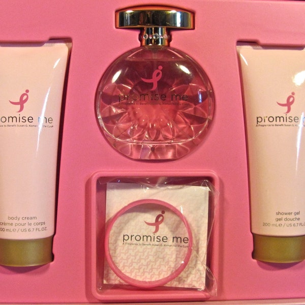 NOS VINTAGE Promise Me Eau de Toilette Spray Susan G Komen Full Gift Set Perfume