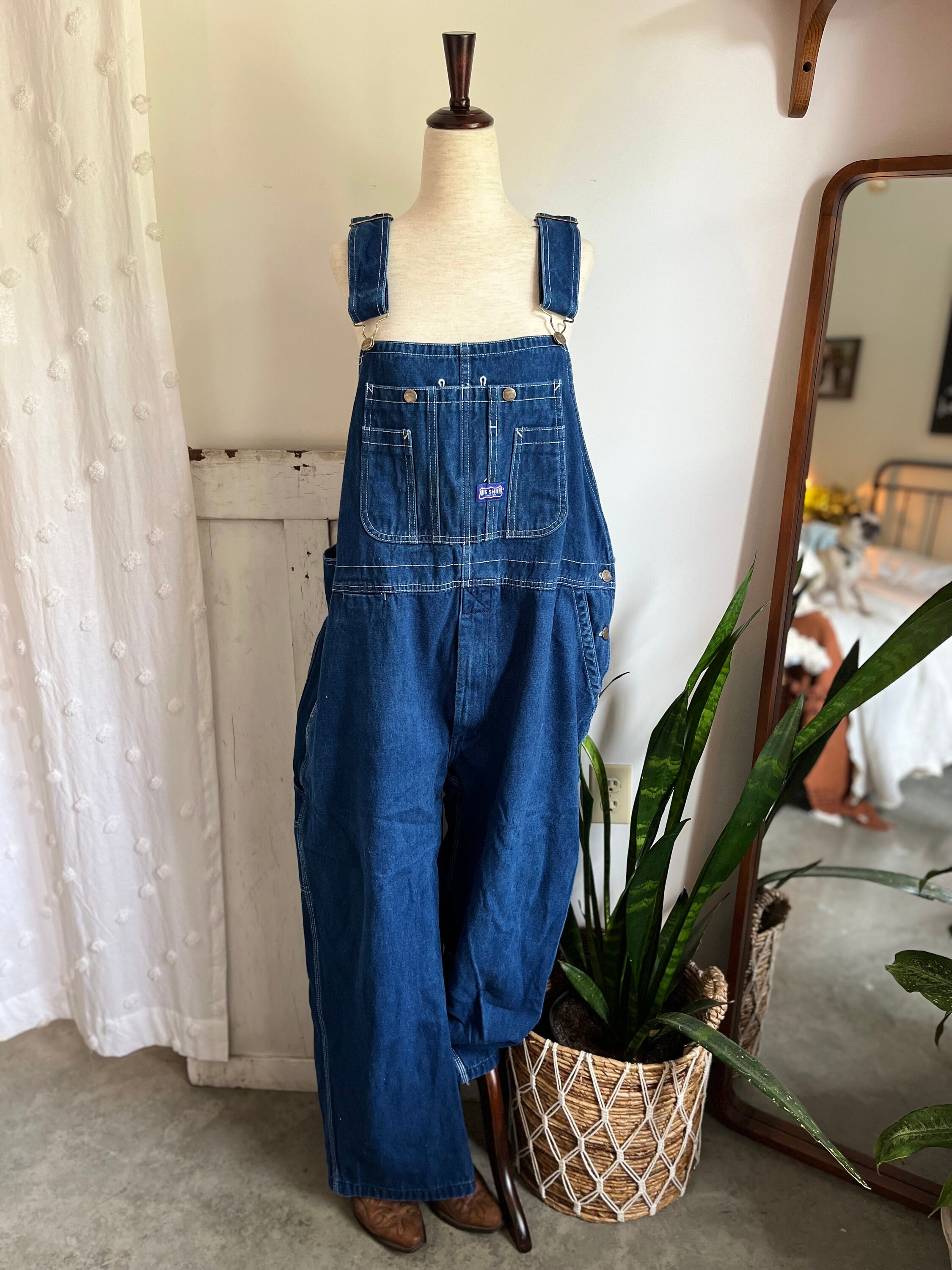 Vintage Big Smith Men Blue Jean FARMER Coveralls Work Shop