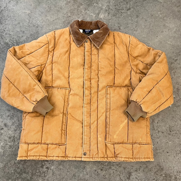 2XL- Vintage Blizzard Pruf by Walls Canvas Corduroy Collar Workwear/Utility/Farm Coat