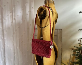 Vintage 1990s The Sak Red Mini Shoulder Bag