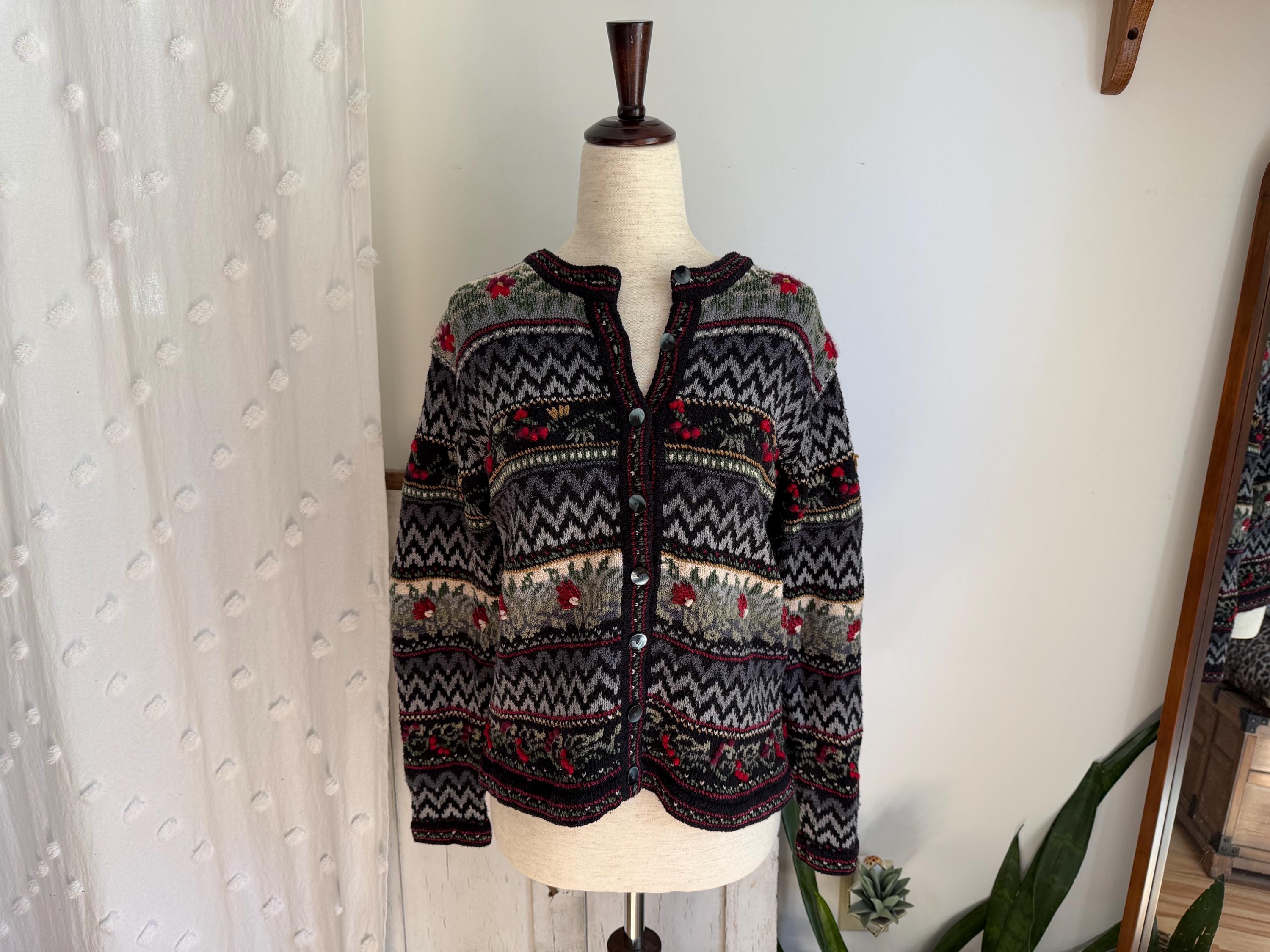 US VINTAGE Talbots 雪だるま ジップ ニット カーディガン TALBOTS - US VINTAGE Talbots 雪だるま ジップ ニット カーディガンの