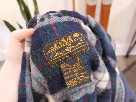 Vintage 1970s Eddie Bauer Plaid Wool Flannel Inte… - image 6