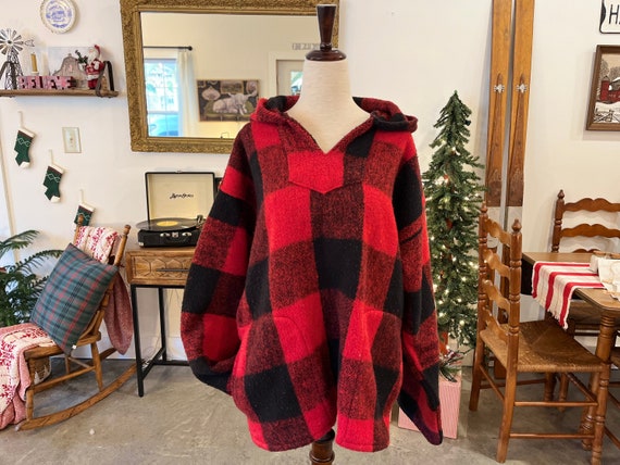 M/L- Vintage 1990s Earth Ragz Buffalo Plaid Baja … - image 1