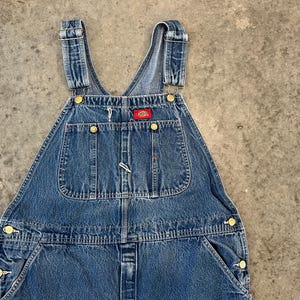 36”- Vintage Dickies Medium Stonewash Denim Workwear Overalls