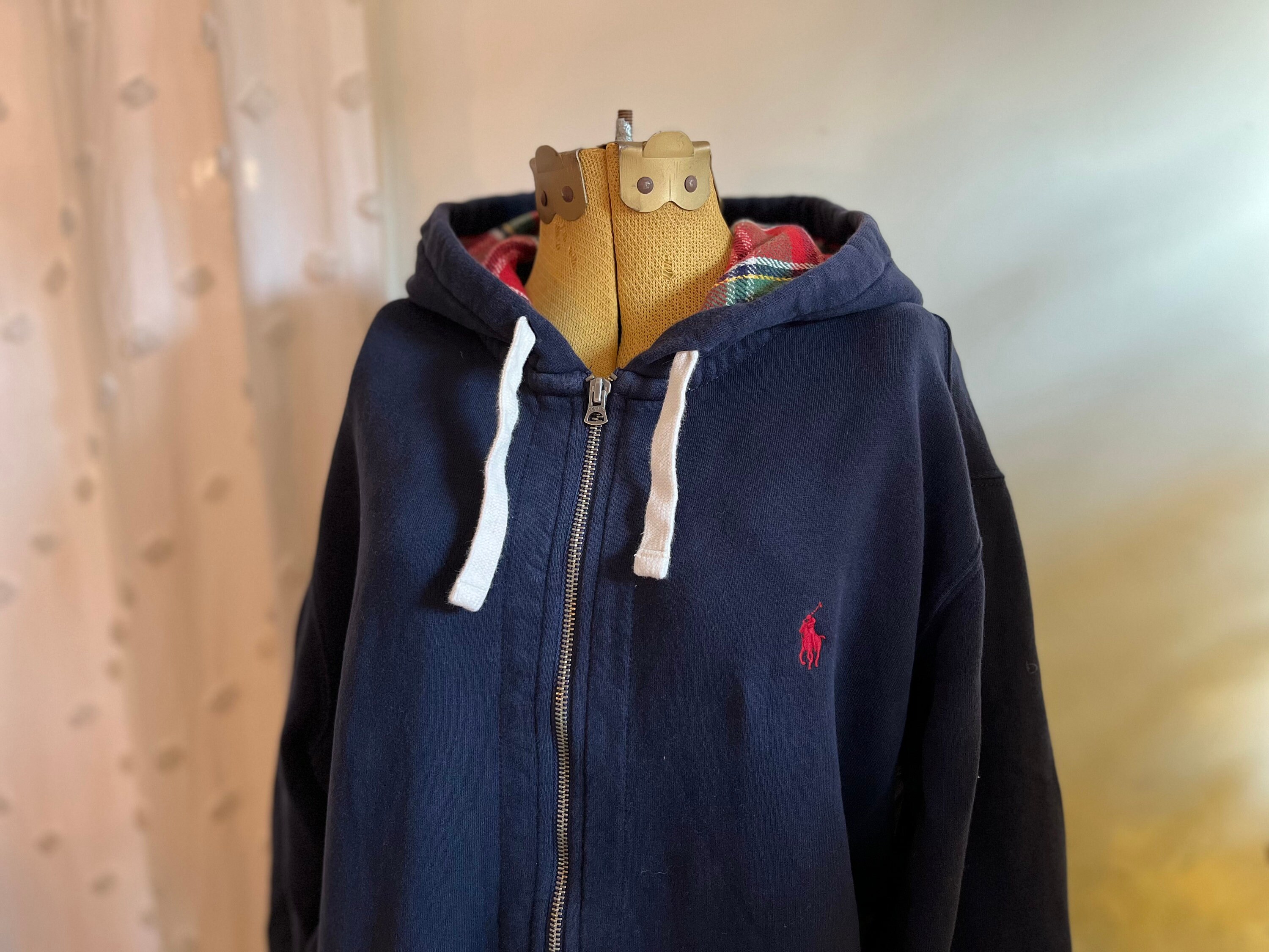 Mens plaid clearance zip up hoodies