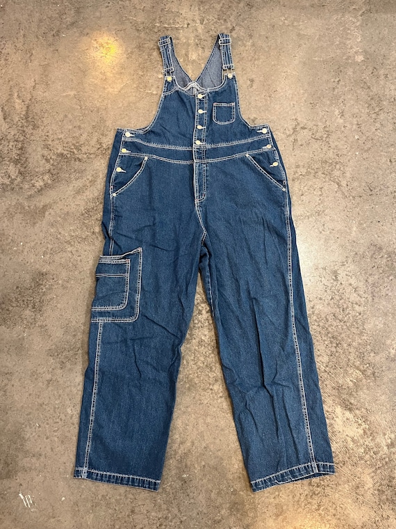 42”- Vintage 1980s Denim Button-top Overalls | Adr