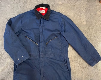 2XL- Vintage Walls “Blizzard-Pruf” U.S.A. Insulated Navy Coveralls